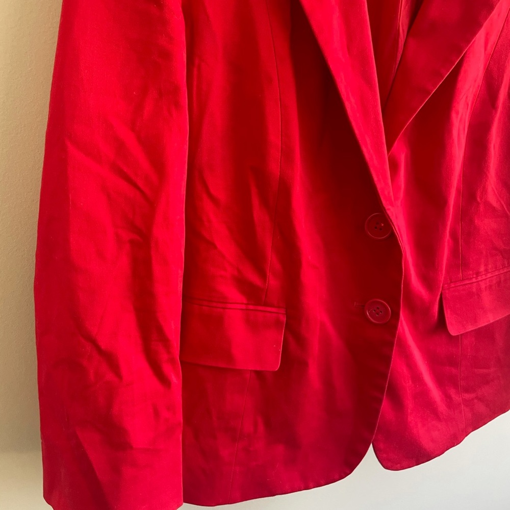 Red Express Button Down Blazer, Size 10 - image 2